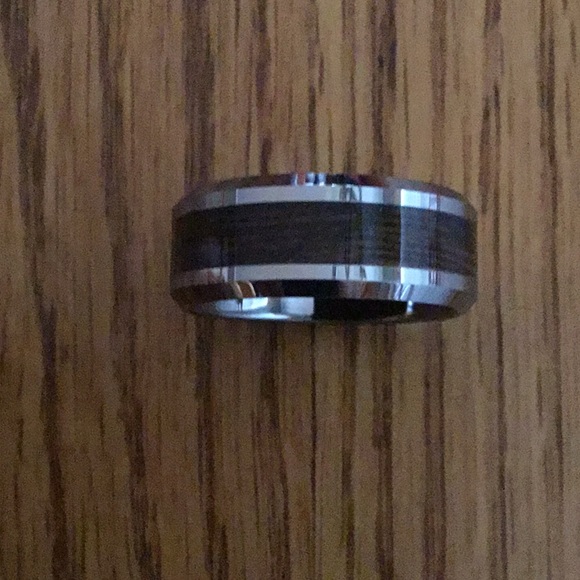 Tungsten Wood Inlay Ring - Picture 3 of 7